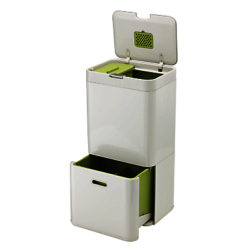 Joseph Joseph Intelligent Waste Separation & Recycling Totem Bin 60L Stone